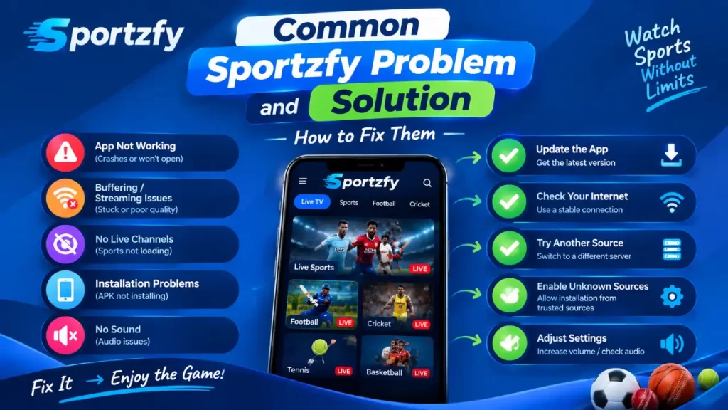 Sportzfy APK Problems
